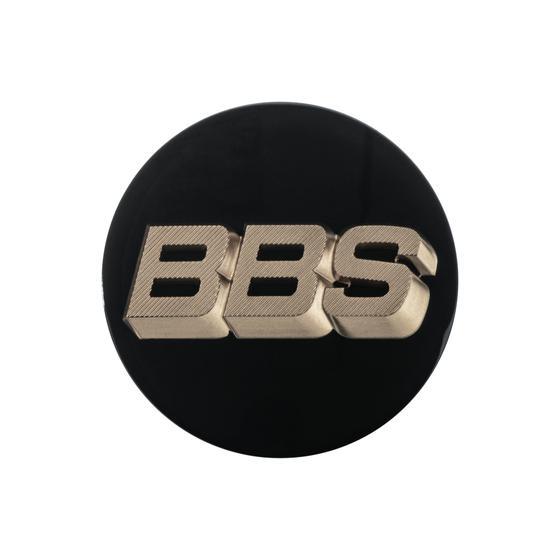 BBS 3D Nabendeckel schwarz mit Logo Weissgold (Set 4 Stk)