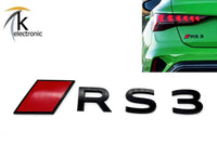AUDI RS3 8Y Emblem | Zeichen schwarz glänzend rote Raute hinten für Heckklappe Facelift - neues Design