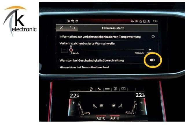 AUDI A8 4N Tempolimit Warnton Memory-Funktion | Intelligent Speed Assistance Speicherfunktion