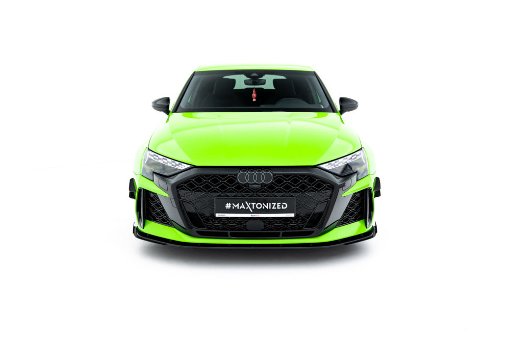Frontlippe / Frontsplitter / Frontansatz Street Pro mit Flaps für Audi RS3 8Y Sportback 8Y Facelift von Maxton Design