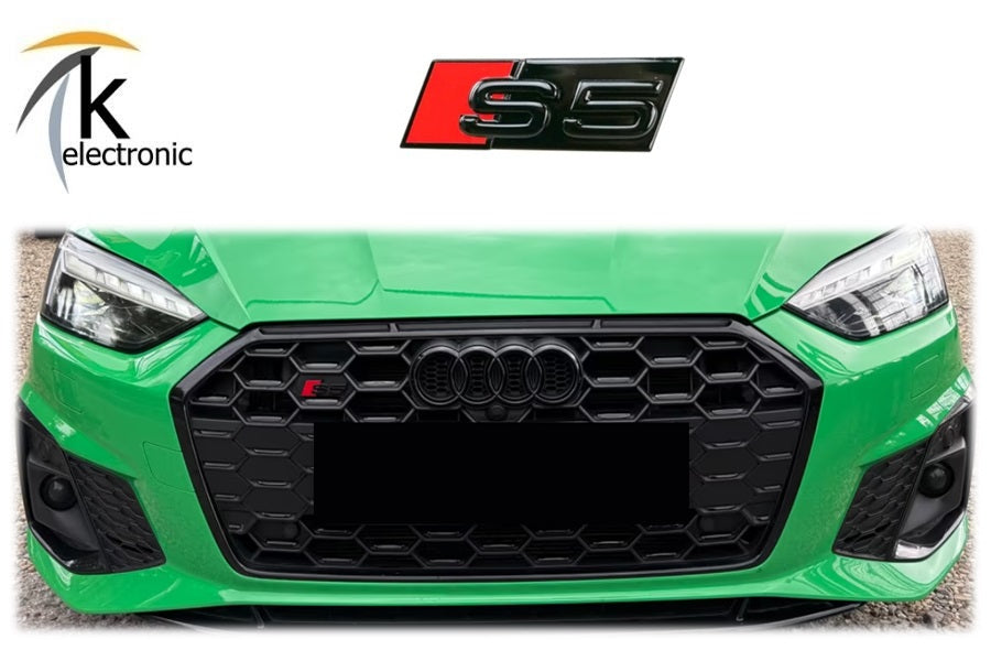 AUDI S5 F5 Emblem | schwarz glänzend rote Raute vorne Kühlergrill | Facelift ab 2021