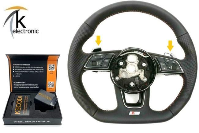 Audi A4 B9 8W Schaltwippen Lenkrad rund/abgeflacht Nachrüstpaket