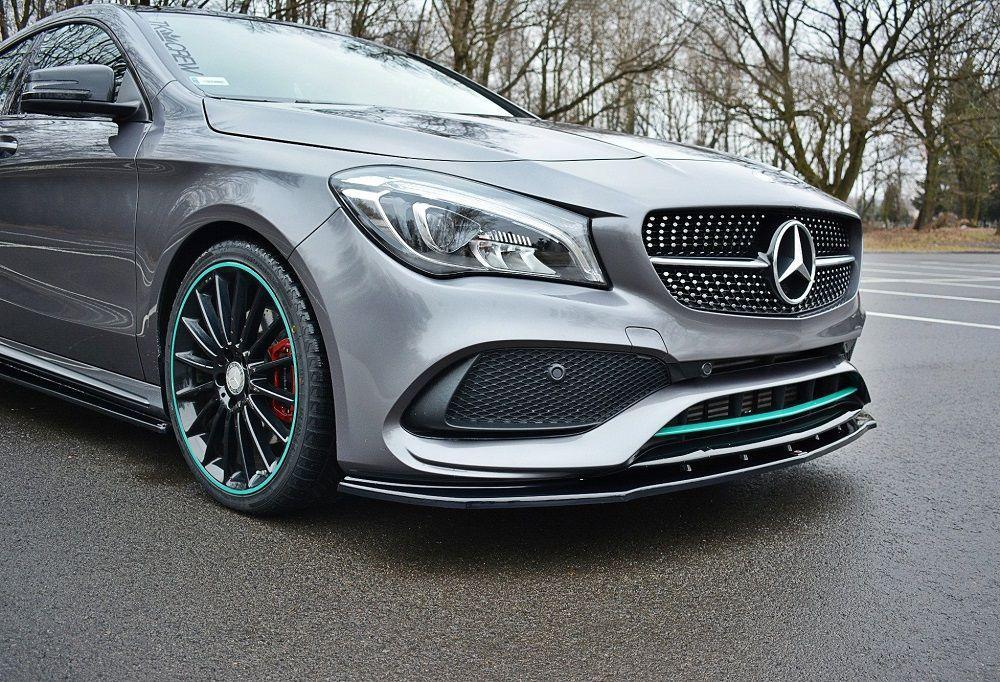 Front lip / front splitter / front apron V.1 for Mercedes CLA C117 AMG-LINE facelift by Maxton Design