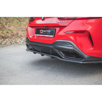 Heck Diffusor Erweiterung mit vertikalem Balken für BMW 8 Coupe G15 M-Paket von Maxton Design