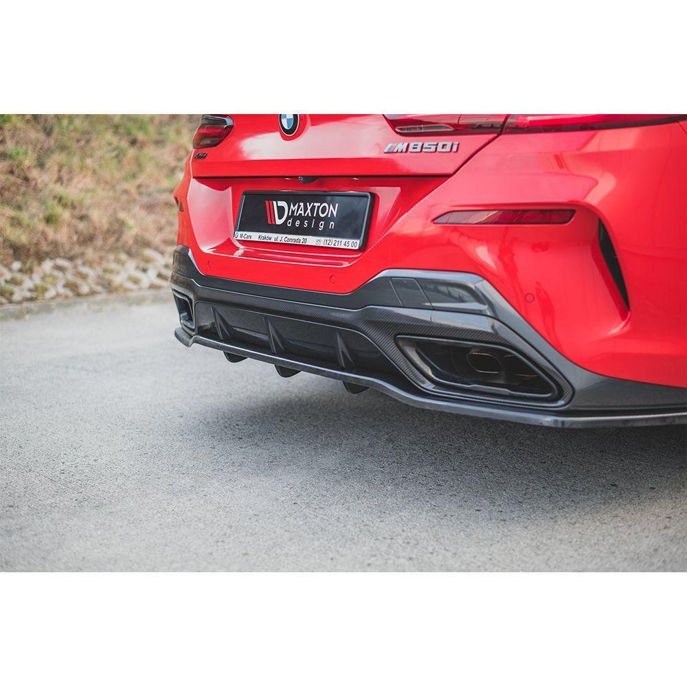 Heck Diffusor Erweiterung mit vertikalem Balken für BMW 8 Coupe G15 M-Paket von Maxton Design
