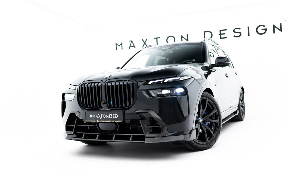 Carbon Frontstoßstangen Aufsatz für BMW X7 M-Paket G07 Facelift von Maxton Design