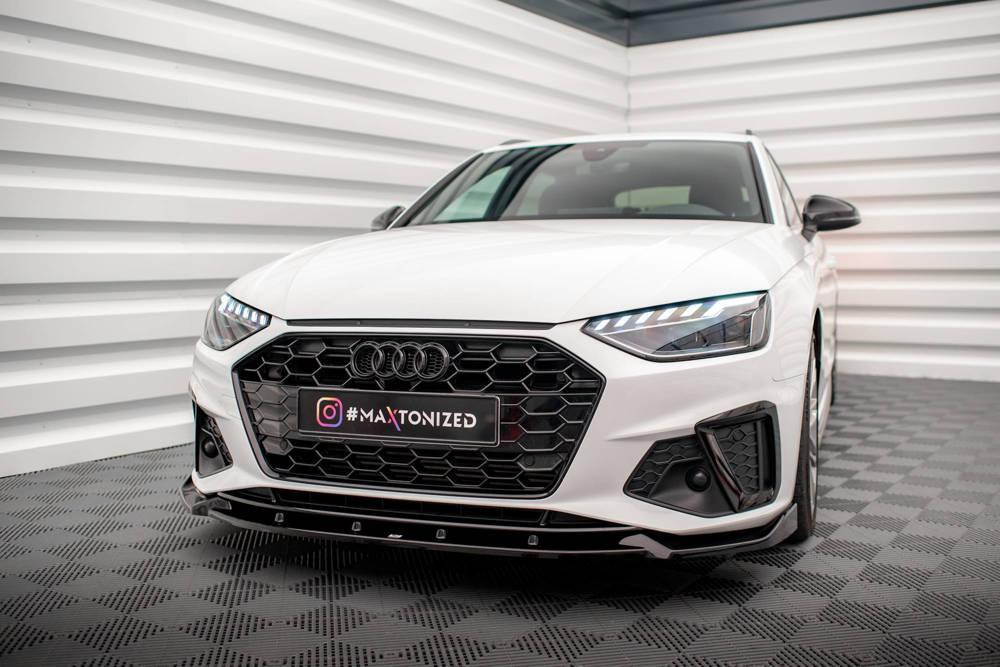 Front Lippe / Front Splitter / Frontansatz V.1 für Audi A4 B9 S-Line Facelift von Maxton Design
