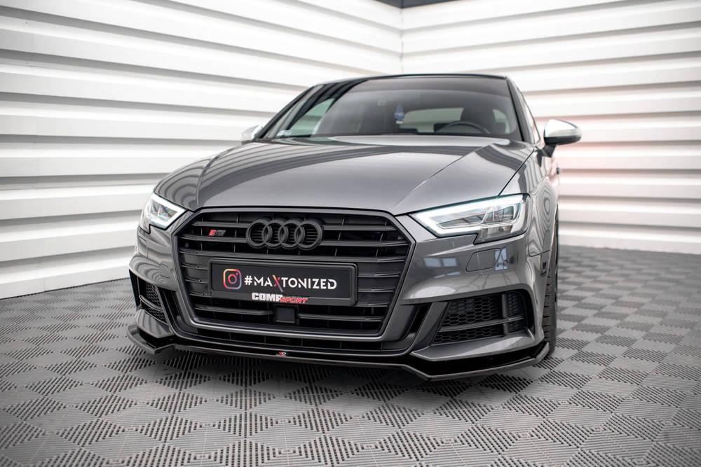 Front Lippe / Front Splitter / Frontansatz V.2 für Audi A3 S-Line 8V Facelift Sportback von Maxton Design