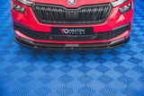Front Splitter / Cup Schwert / Frontansatz V.2 für Skoda Kamiq von Maxton Design