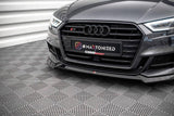 Front Lippe / Front Splitter / Frontansatz V.3 für Audi A3 S-Line 8V Facelift Sportback von Maxton Design