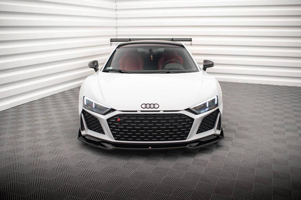 Front Lippe / Front Splitter / Frontansatz V.3 mit Flaps für Audi R8 MK2 Facelift von Maxton Design