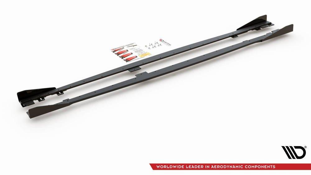 Seitenschweller Erweiterung V.2 Racing mit Flaps für BMW 1er F20 M-Paket / M135i /M140i von Maxton Design