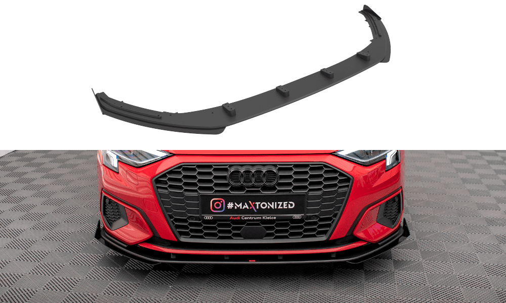 Front Lippe / Front Splitter / Frontansatz Street Pro mit Flaps für Audi A3 8Y von Maxton Design