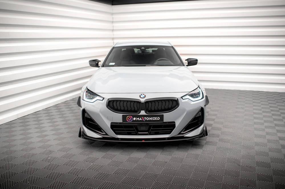 Front Lippe / Front Splitter / Frontansatz Street Pro mit Flaps für BMW 2 Coupe M-Paket / M240i G42 von Maxton Design