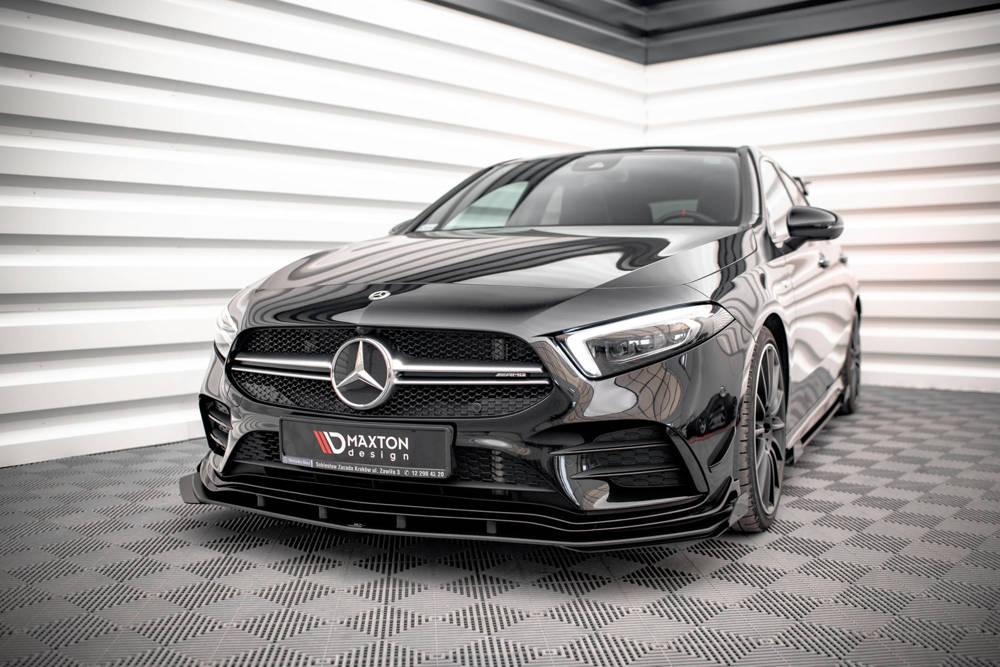 Front Lippe / Front Splitter / Frontansatz Street Pro mit Flaps für Mercedes A35 AMG W177 von Maxton Design