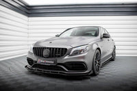 Front Lippe / Front Splitter / Frontansatz Street Pro mit Flaps für Mercedes AMG C63 Limousine / Kombi W205 Facelift von Maxton Design