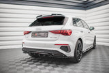 Zentraler hinterer Splitter mit vertikalen Flaps für Audi A3 8Y S-Line Sportback von Maxton Design