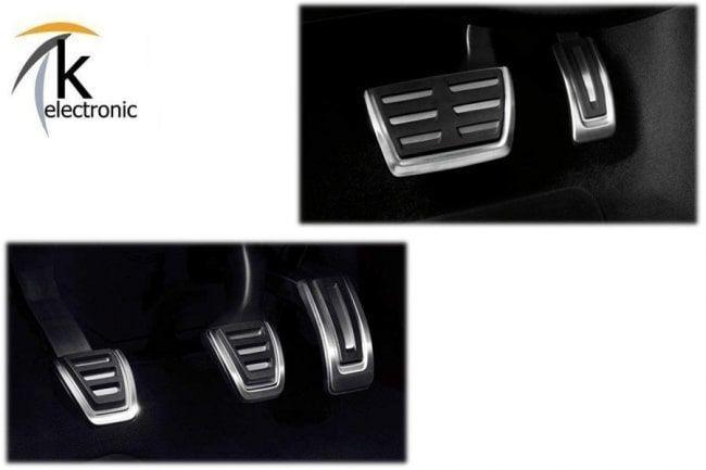 Skoda Kodiaq NS7 Pedalkappen Edelstahl/Alu Optik mit Fußstütze Handschalter