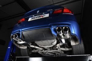 BMW 5er M5 Limousine M V8 F10 Sport Edelstahl Auspuffanlage mit 4x90mm Endrohrblenden in Titan von Milltek Sport
