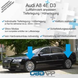 Audi A8 4E Luftfahrwerk tieferlegen OBDAPP