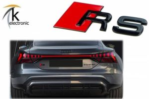 Audi RS e-tron GT Schriftzug schwarz rote Raute hinten