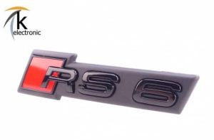 Audi RS6 4A C8 Schriftzug schwarz rote Raute vorne