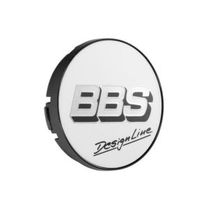BBS 2D Nabendeckel Geprägt Silber mit Logo Schwarz/Grau (1 Stück)