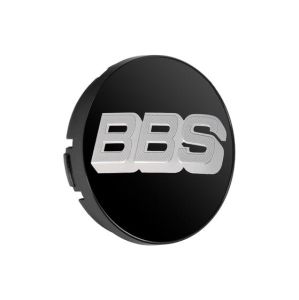 BBS 2D Nabendeckel Geprägt Schwarz mit Logo Silber (1 Stück)