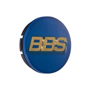 BBS 3D Nabendeckel Blau mit Logo Gold (1 Stück)