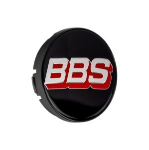 BBS 2D Nabendeckel Geprägt Schwarz mit Logo Silber/Rot (1 Stück)