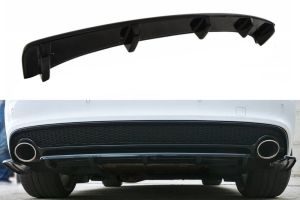 Zentraler Hinterer Splitter mit vertikalen Flaps für Audi A5 S-Line 8T Facelift von Maxton Design