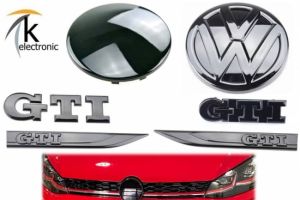VW Golf 7 5G GTI Facelift schwarze Zeichen vorne + hinten + Seite Black-Bundle