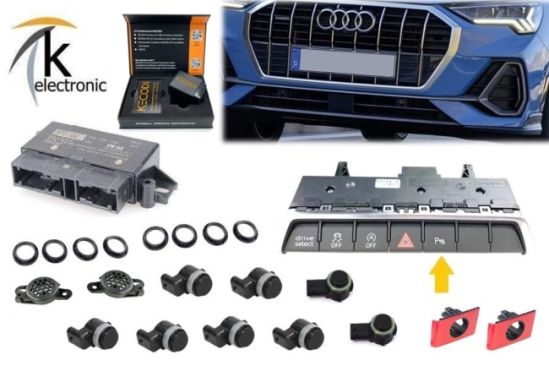 Audi Q3 F3 Einparkhilfe vorne + hinten optische Darstellung Nachrüstpaket