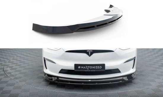 Front Lippe / Front Splitter / Frontansatz V.1 für Tesla Model X Facelift von Maxton Design