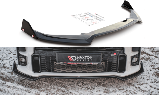 Front Lippe / Front Splitter / Frontansatz V.3 mit Flaps für Toyota GR Yaris MK4 von Maxton Design