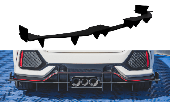 Zentraler Hinterer Splitter Racing für Honda Civic X Type R von Maxton Design