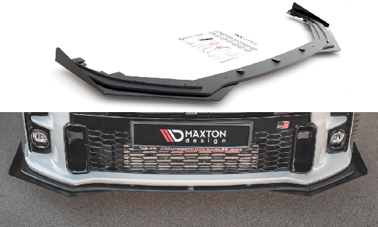 Front Lippe / Front Splitter / Frontansatz Street Pro mit Flaps für Toyota GR Yaris MK4 von Maxton Design