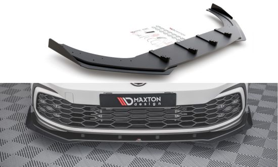 Front Lippe / Front Splitter / Frontansatz Racing mit Flaps für VW Golf 8 R-Line von Maxton Design