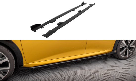 Seitenschweller Erweiterung Street Pro mit Flaps für Peugeot 208 GT MK2 von Maxton Design