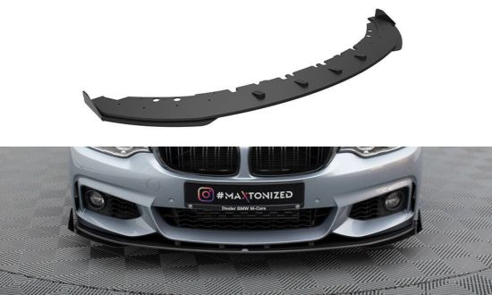 Front Lippe / Front Splitter / Frontansatz Street Pro mit Flaps für BMW 4 F32 M-Paket von Maxton Design