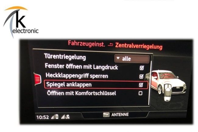 Audi A5 F5 B9 elektrisch anklappbare Spiegel Nachrüstpaket