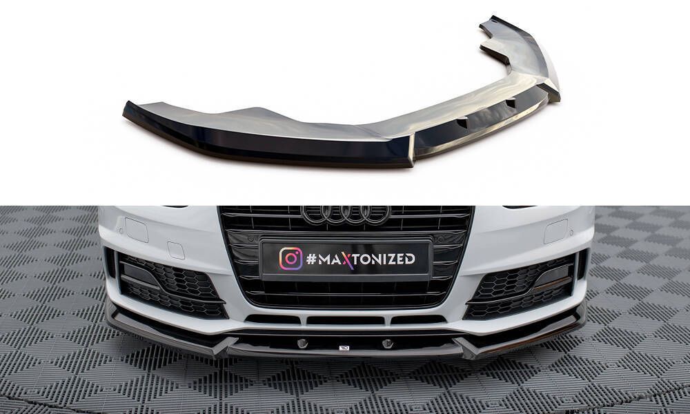 Maxton Design Frontlippe für Audi A4 B8 Facelift schwarz hochglanz