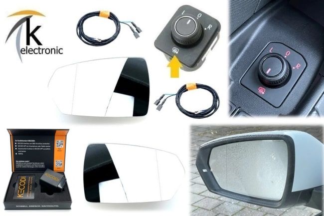 Beheizt Linker Spiegelglas Ersatzspiegel Kompatibel mit Audi A3